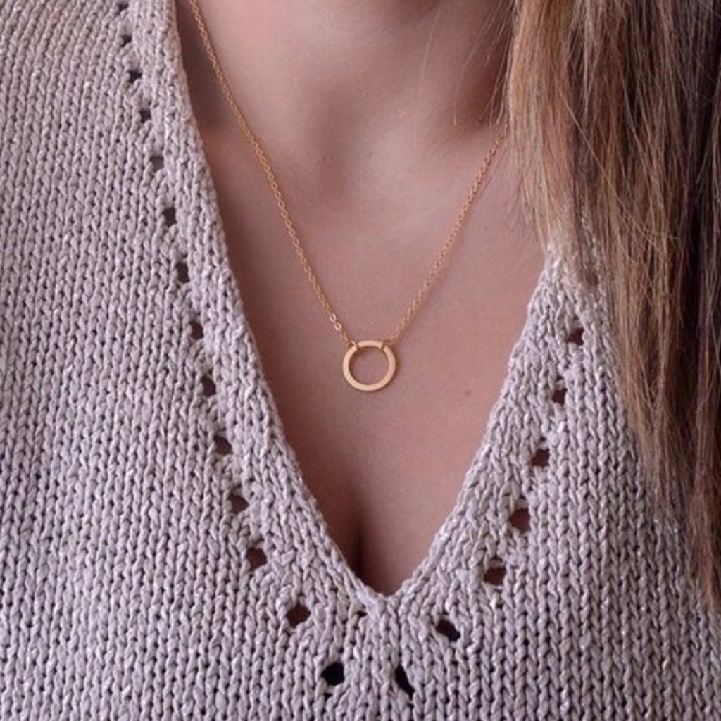 Minimalist Ring Necklace Gold 8$